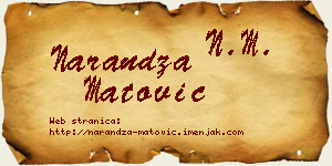 Narandža Matović vizit kartica